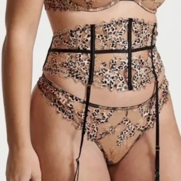 Victoria's Secret Intimates & Sleepwear Victorias Secret Animal Print Floral Embroidered